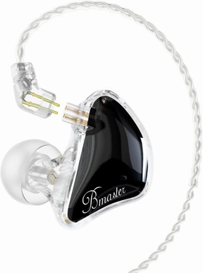 BASN Bmaster 2-Pin Triple Drivers in Ear Monitor Headphone with Two Detachable Cables Fit in Ear Suitable for Audio Engineer, Musician (Black)