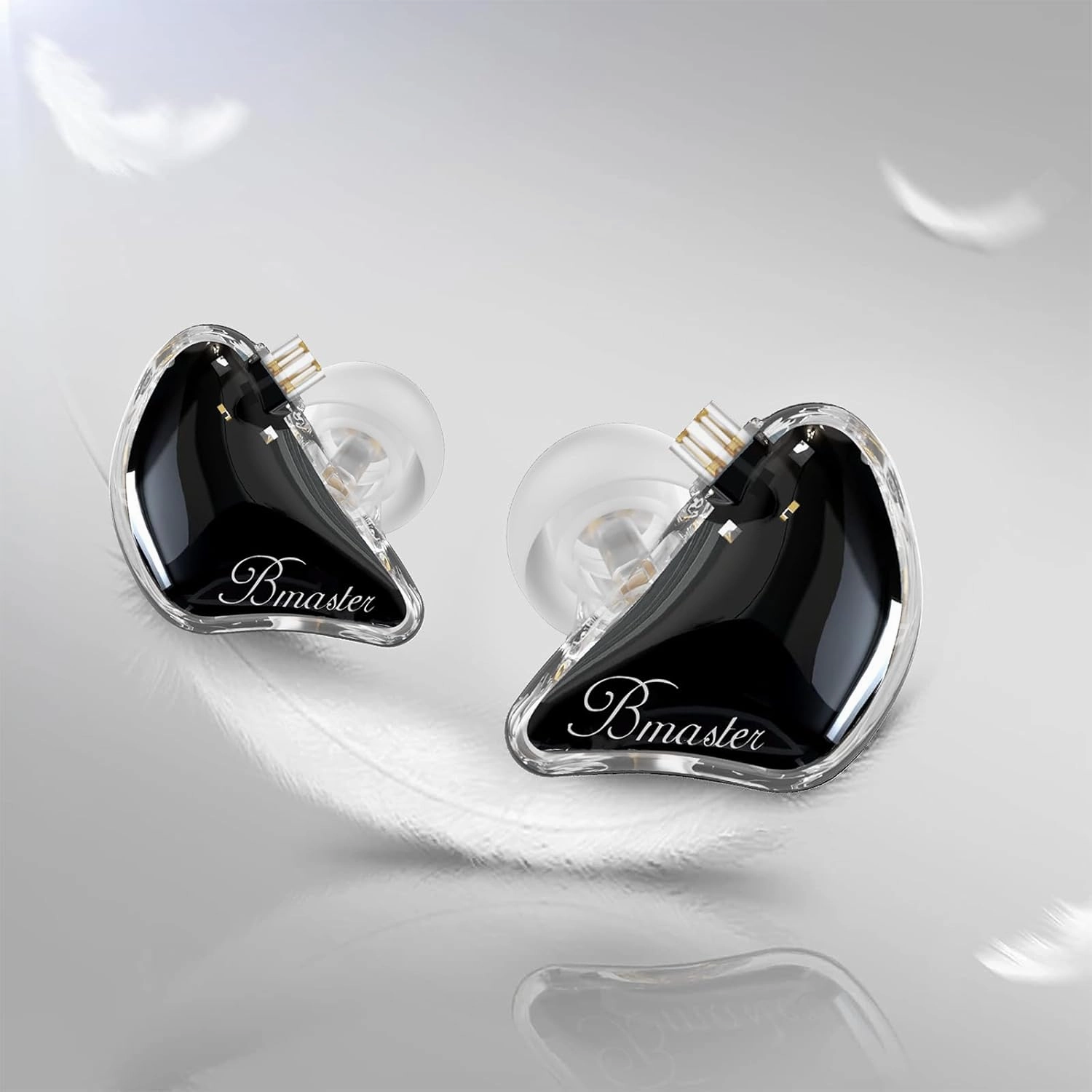 BASN Bmaster 2-Pin Triple Drivers in Ear Monitor Headphone with Two Detachable Cables Fit in Ear Suitable for Audio Engineer, Musician (Black)