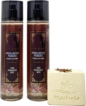 Bath & Body Works Everlasting Magic Fine Fragrance Mist 2 Piece Value Pack with a Creamy Rose Bar Soap - Full Size
