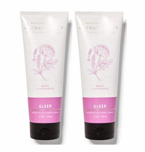 Bath and Body Works 2 Pack Aromatherapy Rose & Lavender Body Cream 8 Oz. (Rose & Lavender)