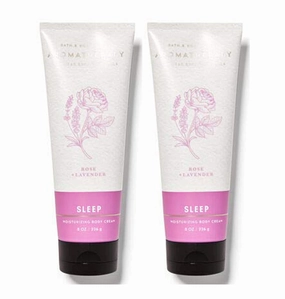 Bath and Body Works 2 Pack Aromatherapy Rose & Lavender Body Cream 8 Oz. (Rose & Lavender)