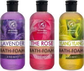 Bath Foam - Lavender, Rose, Ylang Ylang - Set 3 x 11.8 Fl Oz - Body Care - Beauty - Bathing - Body Care - Wellness - Relax - Aromatherapy - Spa - Aroma - Bubble Baths