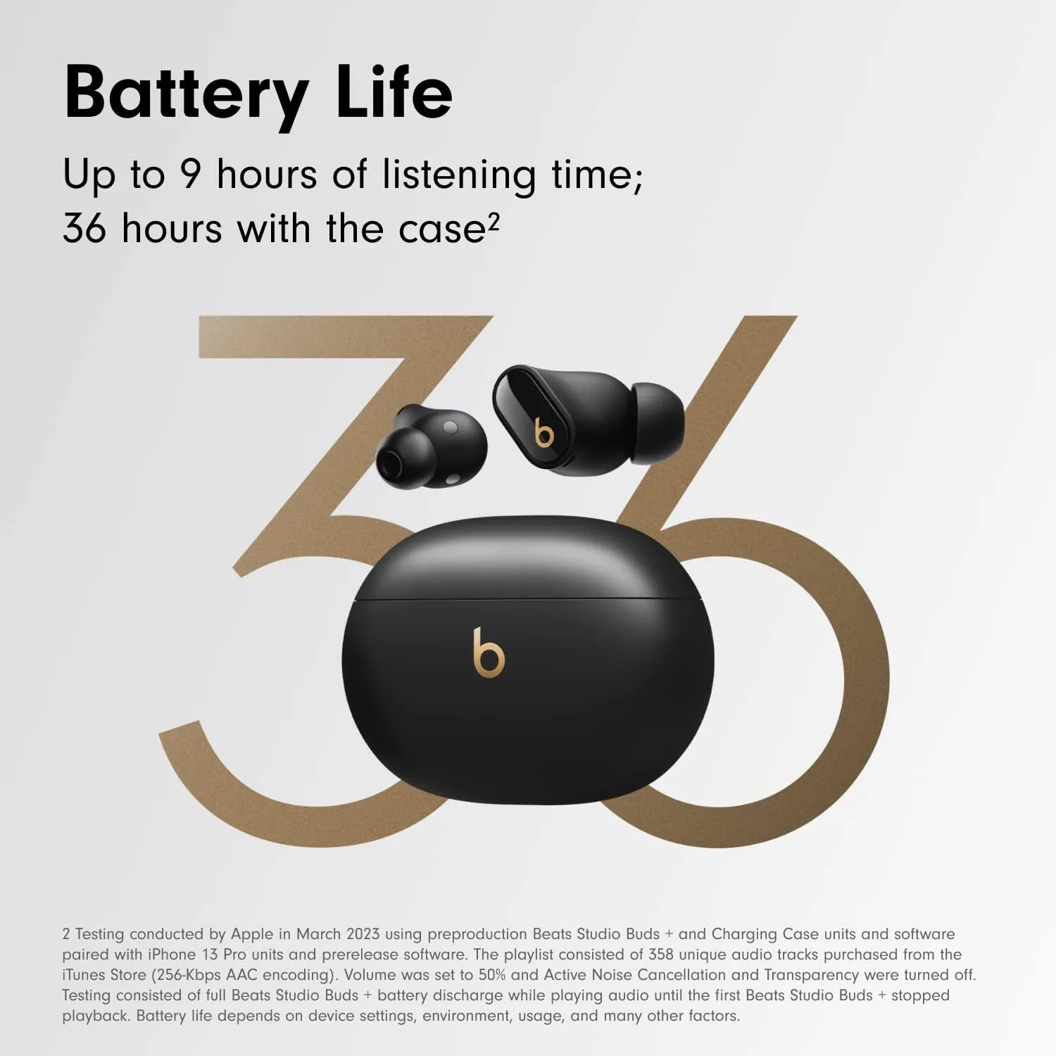 Beats Studio Buds   - Black / Gold with AppleCare  (2 Years)