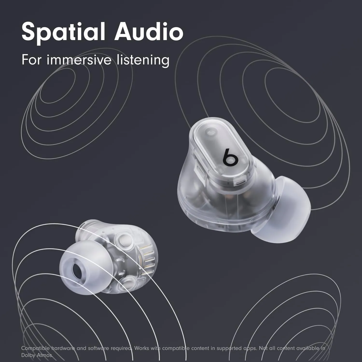 Beats Studio Buds   | True Wireless Noise Cancelling Earbuds, Enhanced Apple & Android Compatibility, Built-in Microphone, Sweat Resistant Bluetooth Headphones, Spatial Audio - Transparent