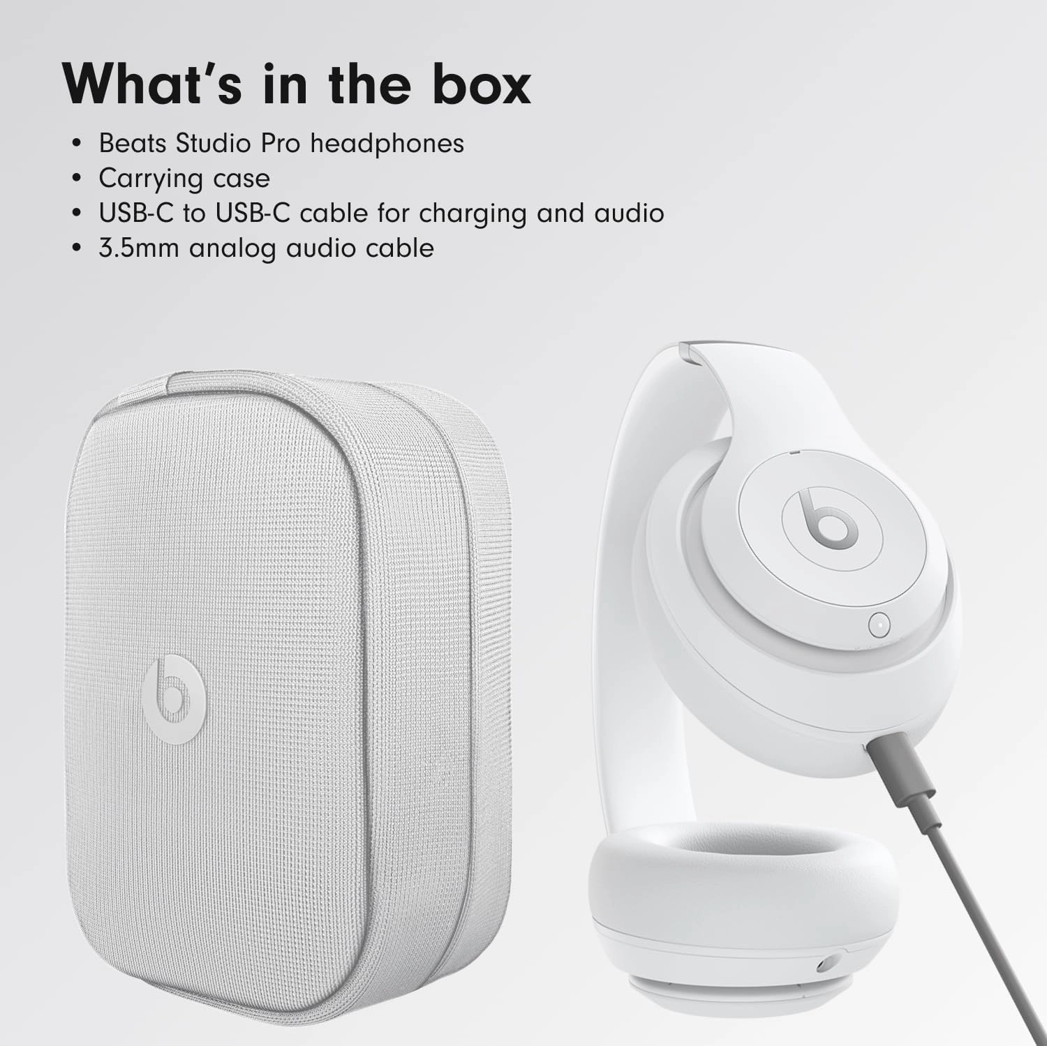 Beats Studio Pro - Wireless Bluetooth Noise Cancelling Headphones - Personalized Spatial Audio, USB-C Lossless Audio, Apple & Android Compatibility, Up to 40 Hours Battery Life - Matte White