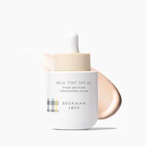 Beekman 1802 Milk Tint Face Primer with SPF 43, Fair - Oxybenzone Free - 1 oz - Tinted Mineral SPF, Makeup Primer & Moisturizer - Blends Seamlessly - Good for Sensitive Skin - Cruelty Free