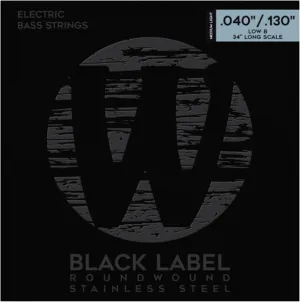 Black Label Stainless Medium Low 5-String Bass Strings