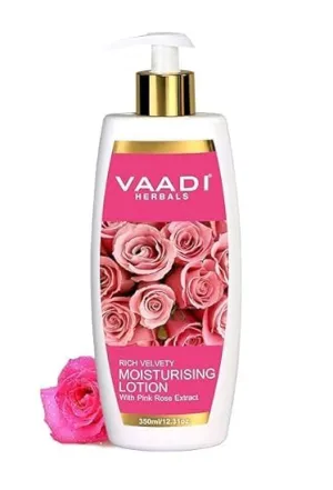 Body Moisturizer - Pink Rose Moisturising Lotion With Goat Milk Extract - Dry Skin Moisturizer - Suitable For All Skin Types - 12 Ounces (350 Millileter) -