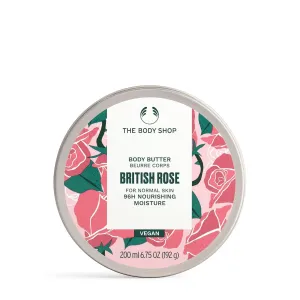 Body Shop Vegan Britsh Rose Body Butter, 200 Ml - For Normal Skin |96 Hr Moisture |Vegan