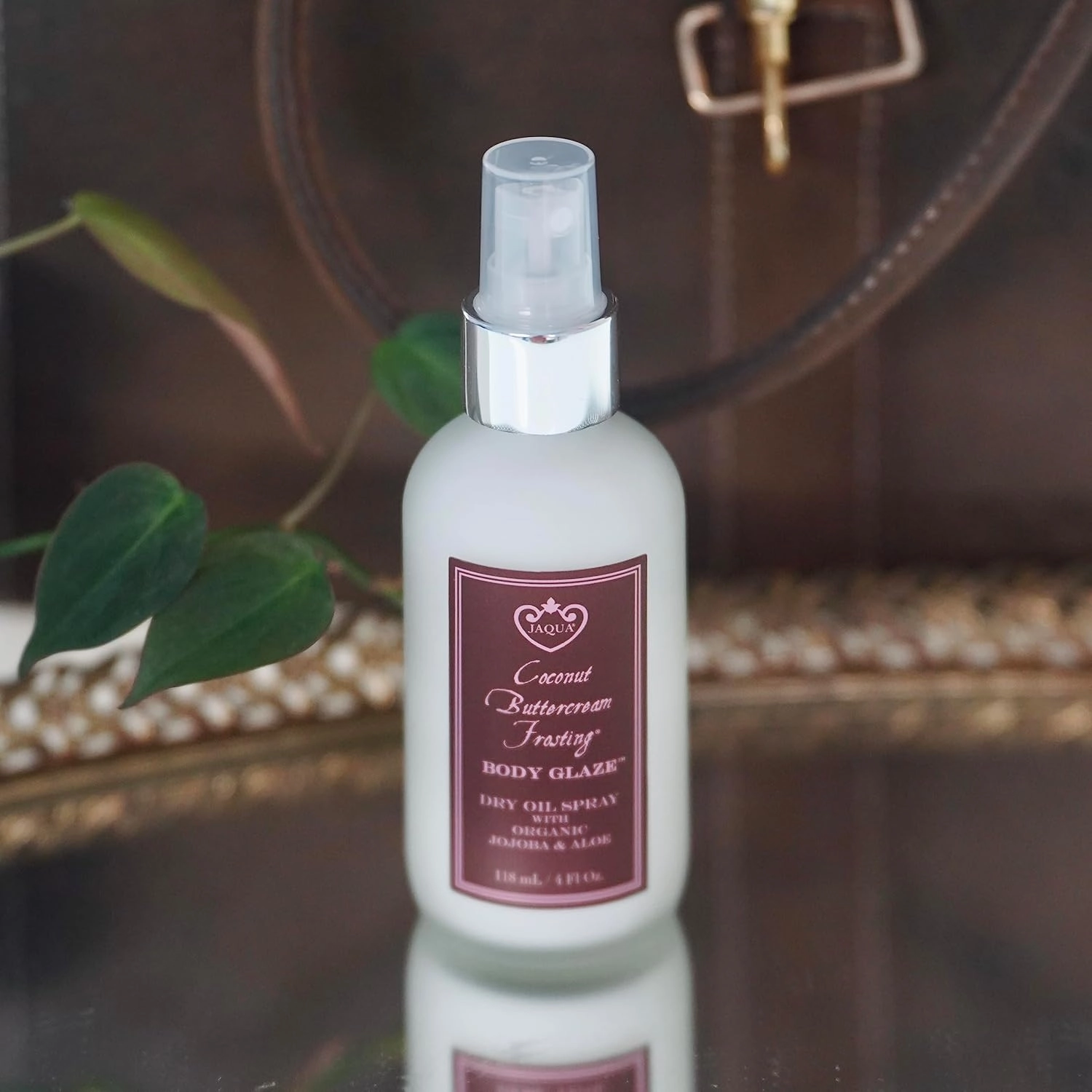Body Glaze Dry Oil Spray with Organic Jojoba and Aloe - Coconut Buttercream Frosting