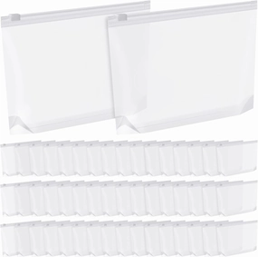 Bokon 100 Pcs Small Clear Cosmetic Bags Bulk, 5. 12 x 8. 11 Inches, Zipper Toiletry Pouch Travel Makeup Bags for Women Waterproof Transparent PE Storage Organizer for Travel Vacation Swimsuit Bikini