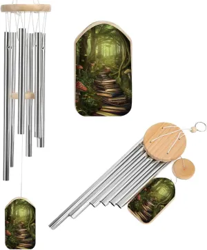 Book Path in Forest Wind Chimes Outside with Relaxing Rich Sound, Memorial Wind Chimes Gifts Porch Garden Backyard