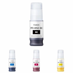Canon Full Set of C, M, Y, K Genuine PFI-050 Ink Bundle, Compatible with imagePROGRAF TC-20, TC-20M Large Format Printer