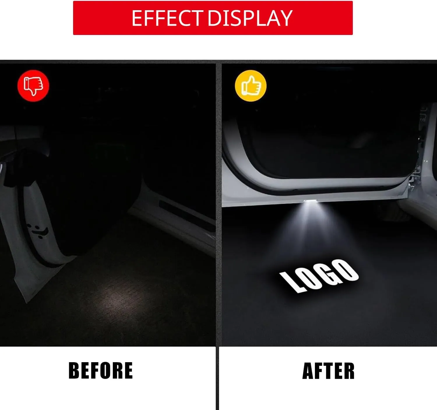 Car Door Lights Logo Projector Puddle Lights Compatible with SRX CT6 XTS ATS XT4 XT5,No Fade HD Car Welcome Lights,Dual Plug Puddle Light for Welcome Light Car Accessories (4Pack)