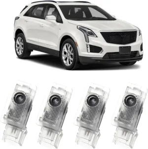 Car Door Lights Logo Projector Puddle Lights Compatible with SRX CT6 XTS ATS XT4 XT5,No Fade HD Car Welcome Lights,Dual Plug Puddle Light for Welcome Light Car Accessories (4Pack)