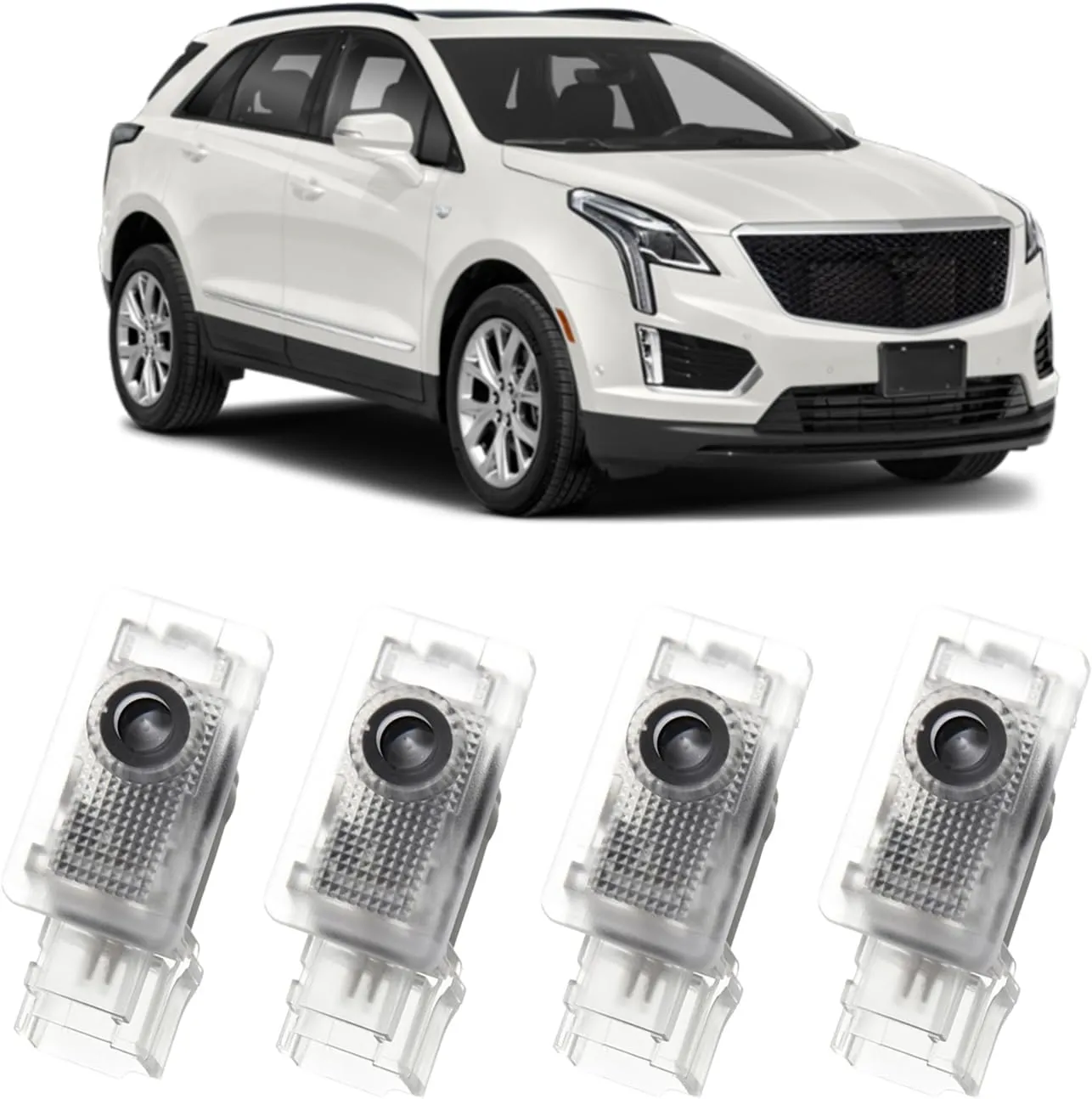 Car Door Lights Logo Projector Puddle Lights Compatible with SRX CT6 XTS ATS XT4 XT5,No Fade HD Car Welcome Lights,Dual Plug Puddle Light for Welcome Light Car Accessories (4Pack)