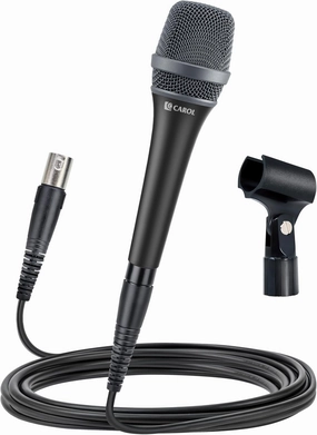 CAROL AC-900 XLR Wired Vocal Microphone – Dynamic Supercardioid Mic with Dual-Engine AHNC Noise Cancelling Tech for Singing, Karaoke, Stage & Studio, Includes Mic Clip & 14.8ft XLR Cable - Black