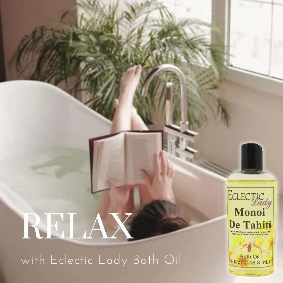Cashmere and Silk Bath Oil by Eclectic Lady - Scented Bath Oil - Relaxing & Moisturizing Bathing Oil - Fragrance Body Oil For Dry & Rough Sensitive Skin - Body Daily Nourishing Shower Oil (16 oz)