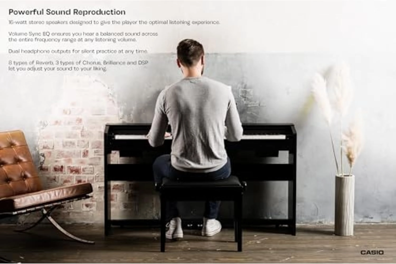 Casio Privia PX-770 – 88-Key Weighted Console Digital Piano | Tri-Sensor II Scaled Hammer Action Keys | AiR Sound Source, 19 Tones, Concert Play, 16W Stereo Speakers, USB-MIDI | Elegant Black Cabinet