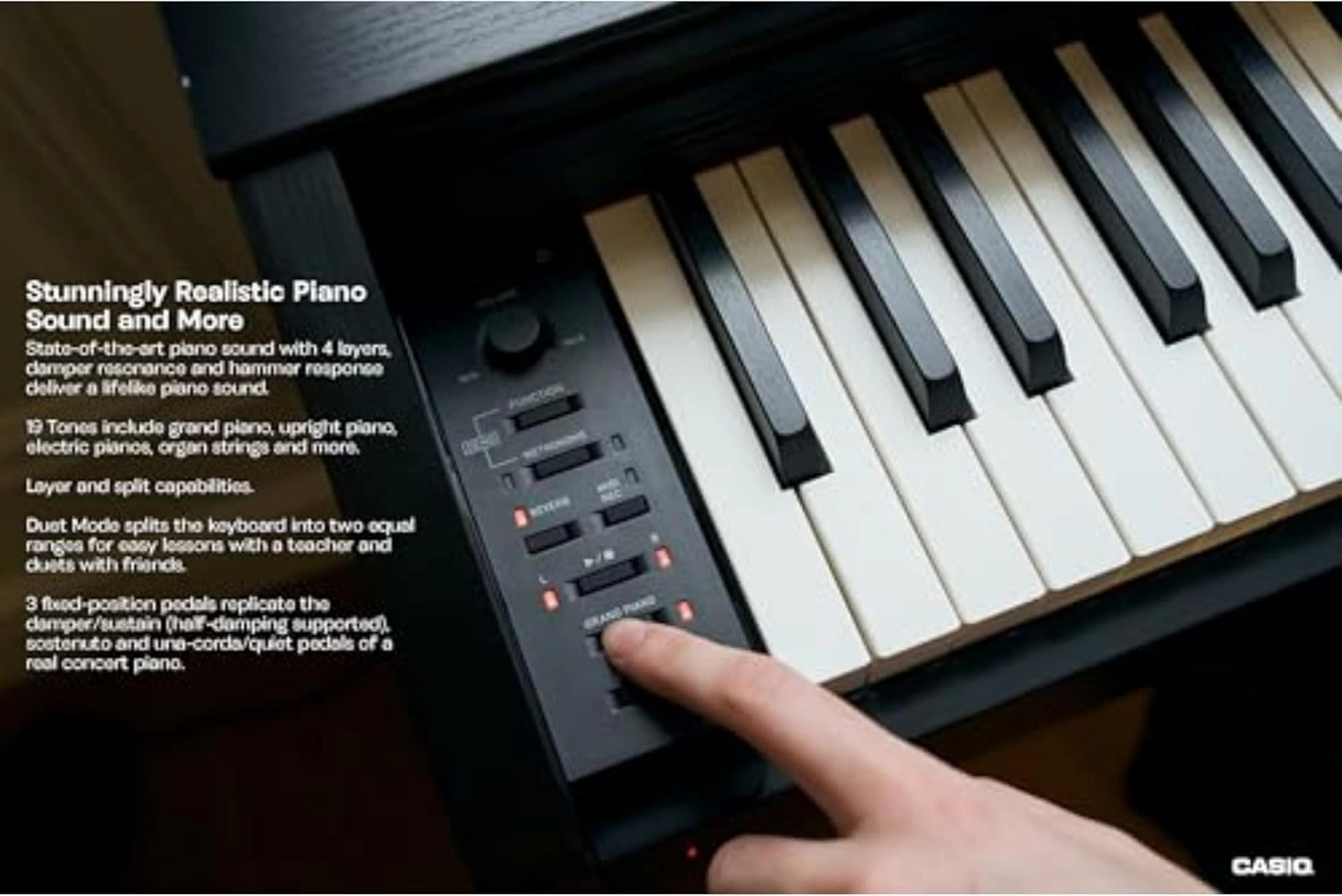 Casio Privia PX-770 – 88-Key Weighted Console Digital Piano | Tri-Sensor II Scaled Hammer Action Keys | AiR Sound Source, 19 Tones, Concert Play, 16W Stereo Speakers, USB-MIDI | Elegant Black Cabinet