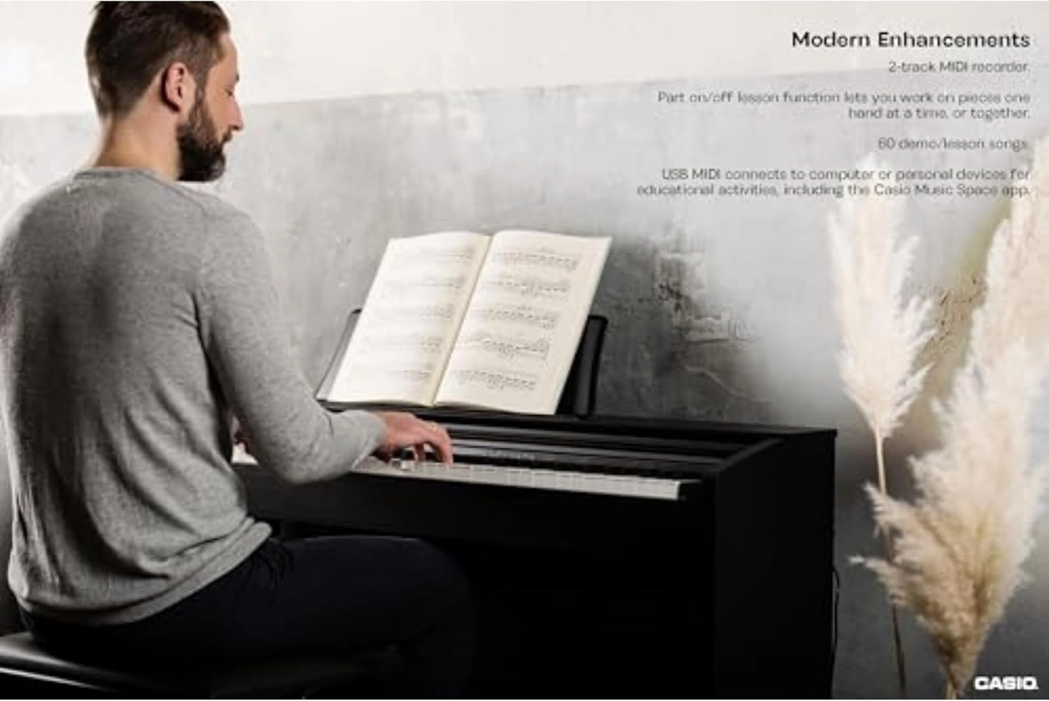 Casio Privia PX-770 – 88-Key Weighted Console Digital Piano | Tri-Sensor II Scaled Hammer Action Keys | AiR Sound Source, 19 Tones, Concert Play, 16W Stereo Speakers, USB-MIDI | Elegant Black Cabinet