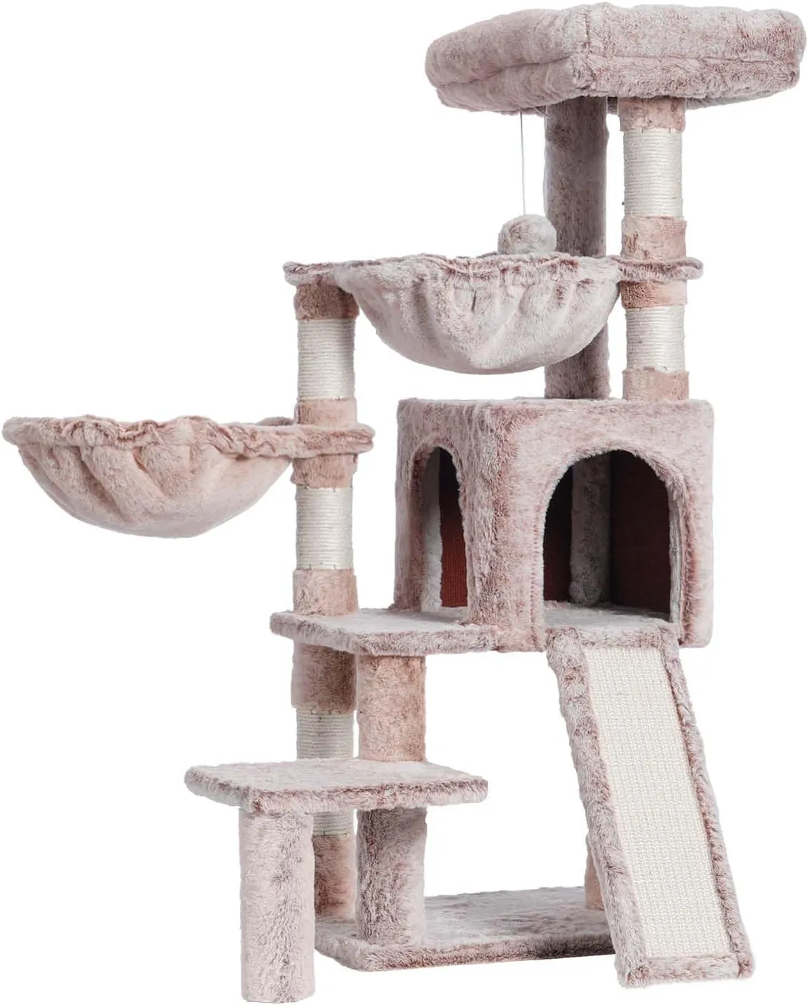 Cat Tree for Small Cats/Kitten, Cat Tower with condo, 2 Baskets, Platform, Scratch Board, Cat Scratching Posts for Indoor Cats, Muchroom GCT003SMU