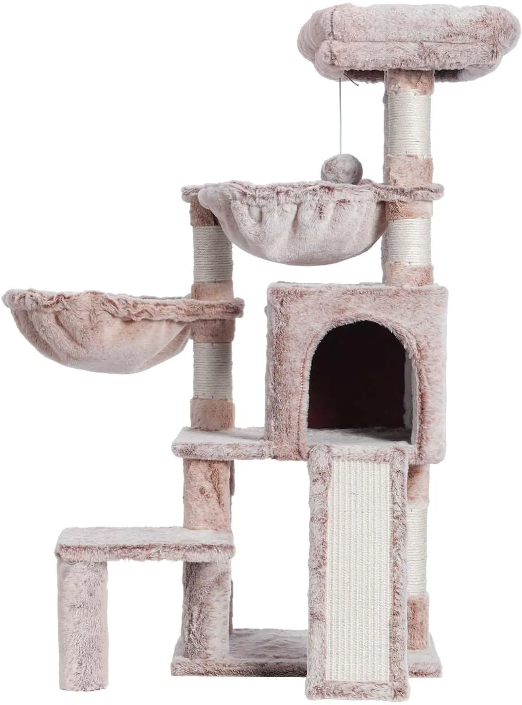 Cat Tree for Small Cats/Kitten, Cat Tower with condo, 2 Baskets, Platform, Scratch Board, Cat Scratching Posts for Indoor Cats, Muchroom GCT003SMU