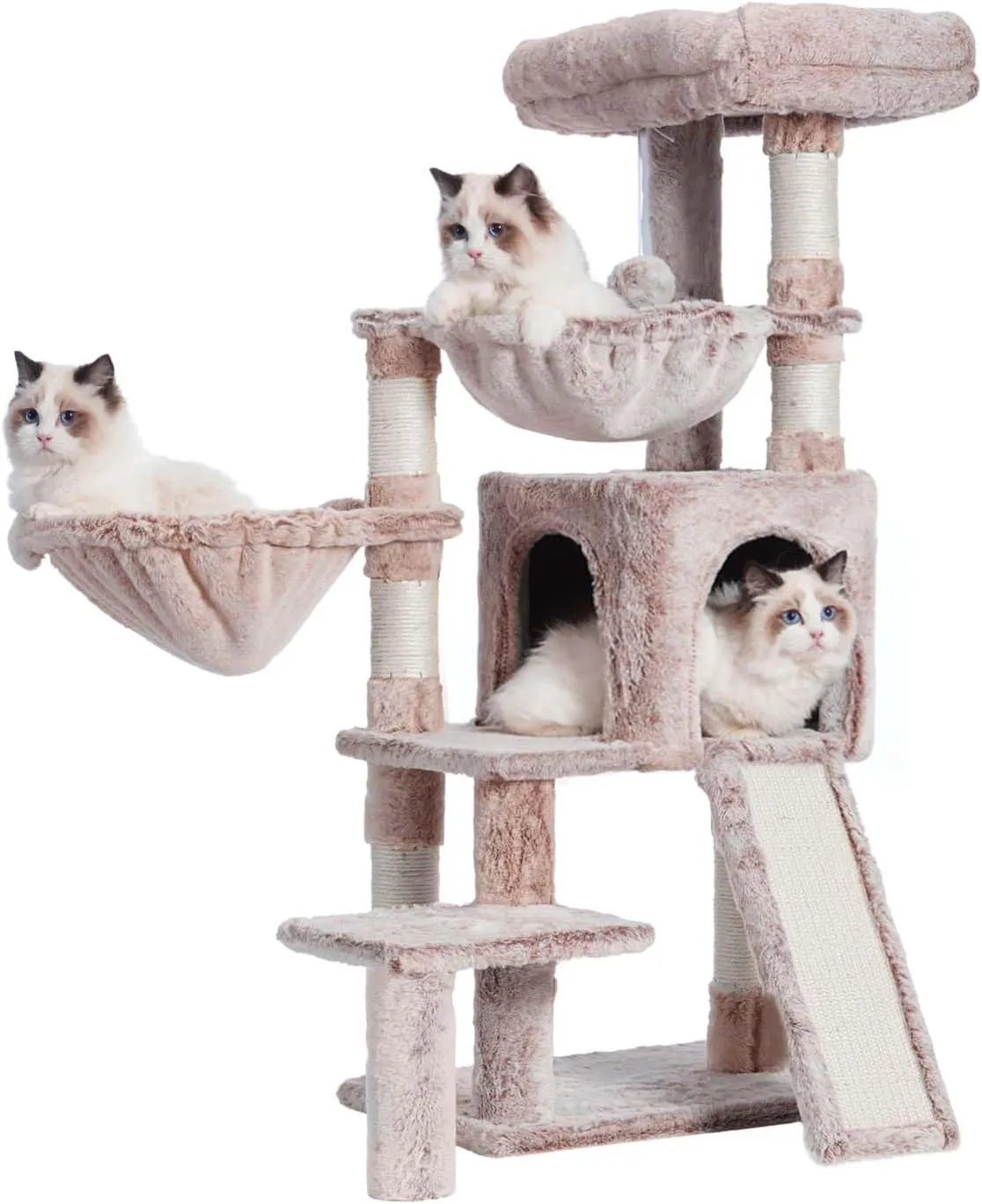 Cat Tree for Small Cats/Kitten, Cat Tower with condo, 2 Baskets, Platform, Scratch Board, Cat Scratching Posts for Indoor Cats, Muchroom GCT003SMU