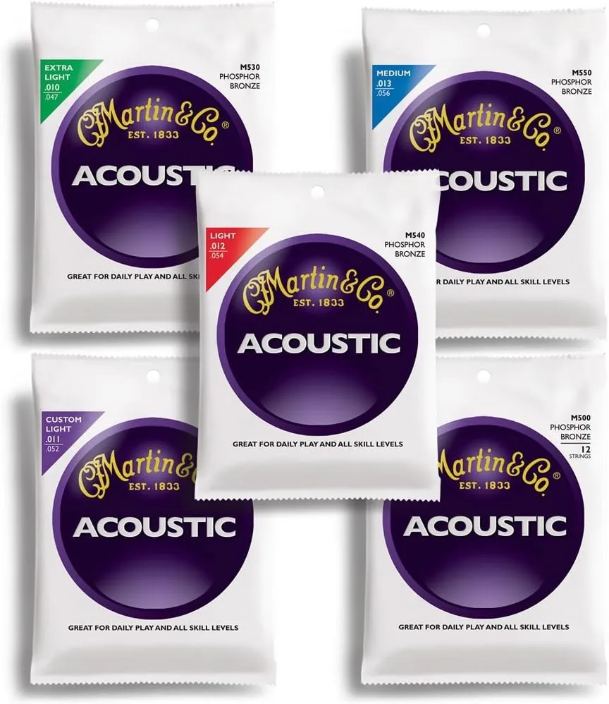 C.F. Martin & Co. M550 Phosphor Bronze Acoustic Guitar Strings, Medium