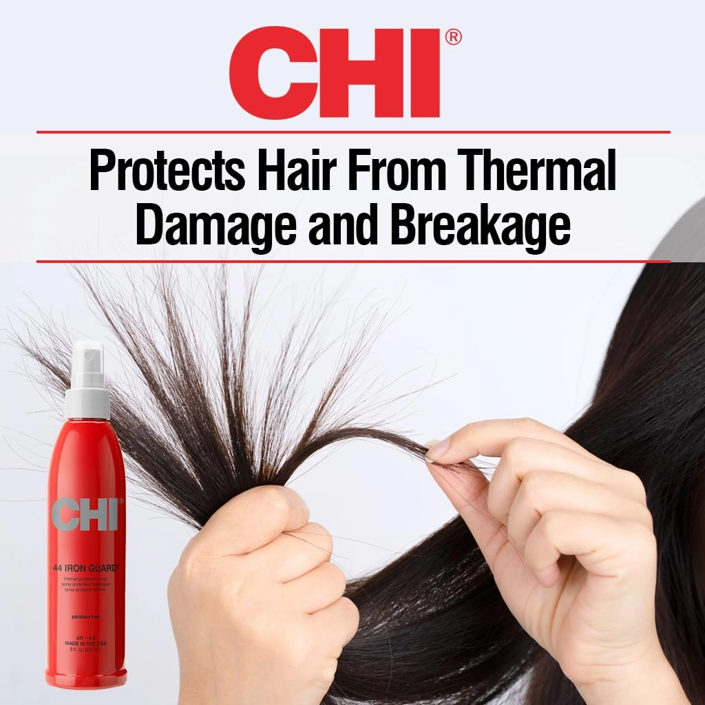 CHI INFRA Silk Infusion, 6 Fl Oz & 44 Iron Guard Thermal Protection Spray, Clear, 8 Fl Oz