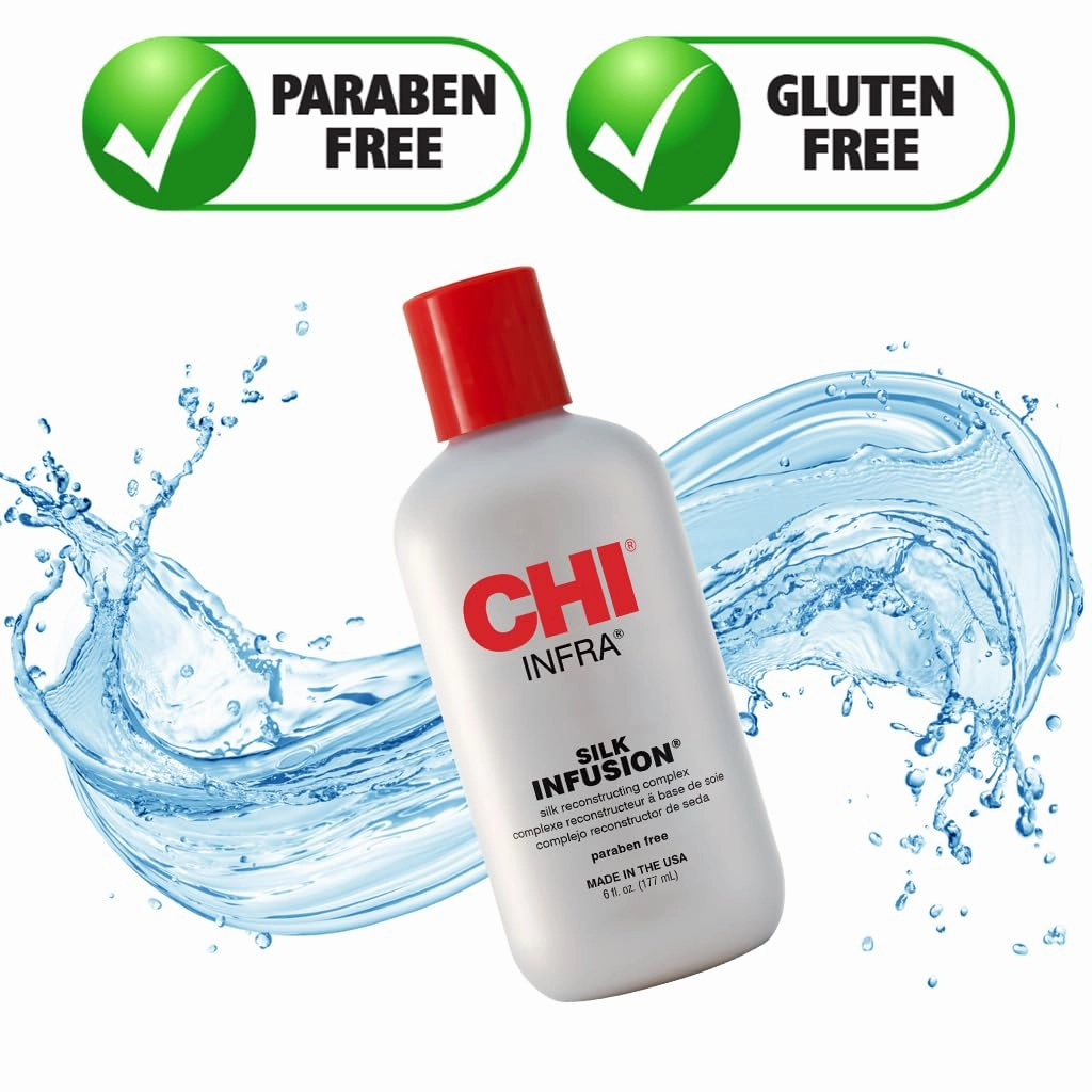 CHI INFRA Silk Infusion, 6 Fl Oz & 44 Iron Guard Thermal Protection Spray, Clear, 8 Fl Oz