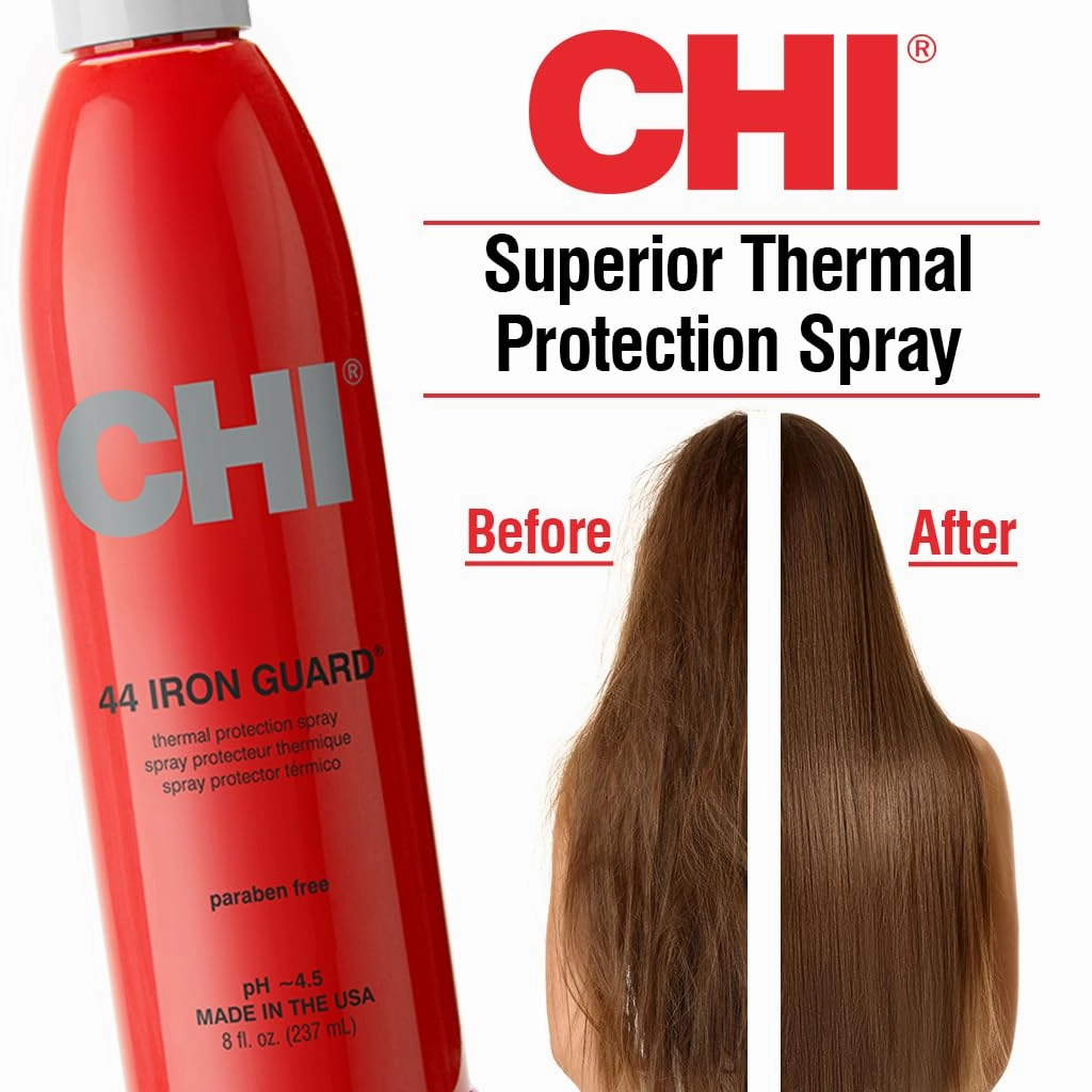 CHI INFRA Silk Infusion, 6 Fl Oz & 44 Iron Guard Thermal Protection Spray, Clear, 8 Fl Oz