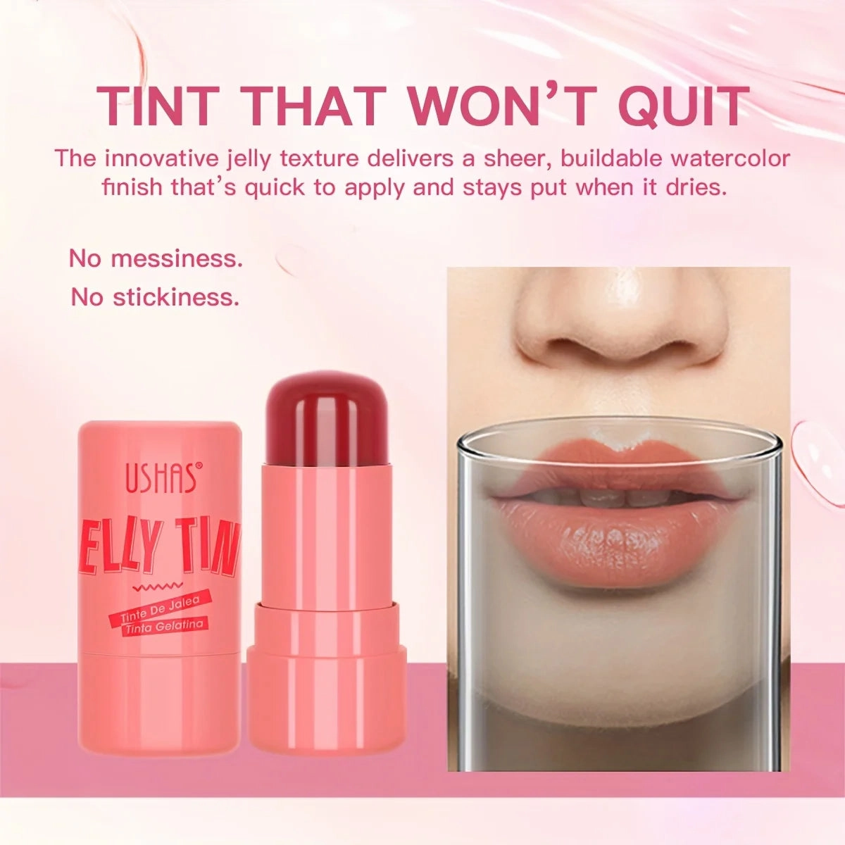 Clark & Co. 3-in-1 Jelly Blush Stick – Multi-Use Matte Blush, Lip Balm, & Eyeshadow (4 Colors)