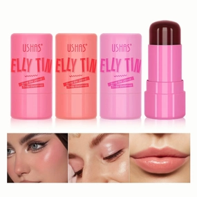 Clark & Co. 3-in-1 Jelly Blush Stick – Multi-Use Matte Blush, Lip Balm, & Eyeshadow (4 Colors)