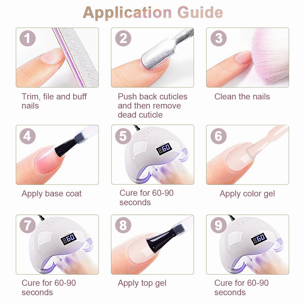Classic Nude Pink Shades  Gel Nail Polish 12 Colors Set 7.5ml