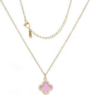 Clover Necklace For Women 14K Gold Plated/Silver Dainty Lucky Clover Pendent Necklace Trendy Four Leaf Clover Necklace Cute Simple Women's Jewelry Gift