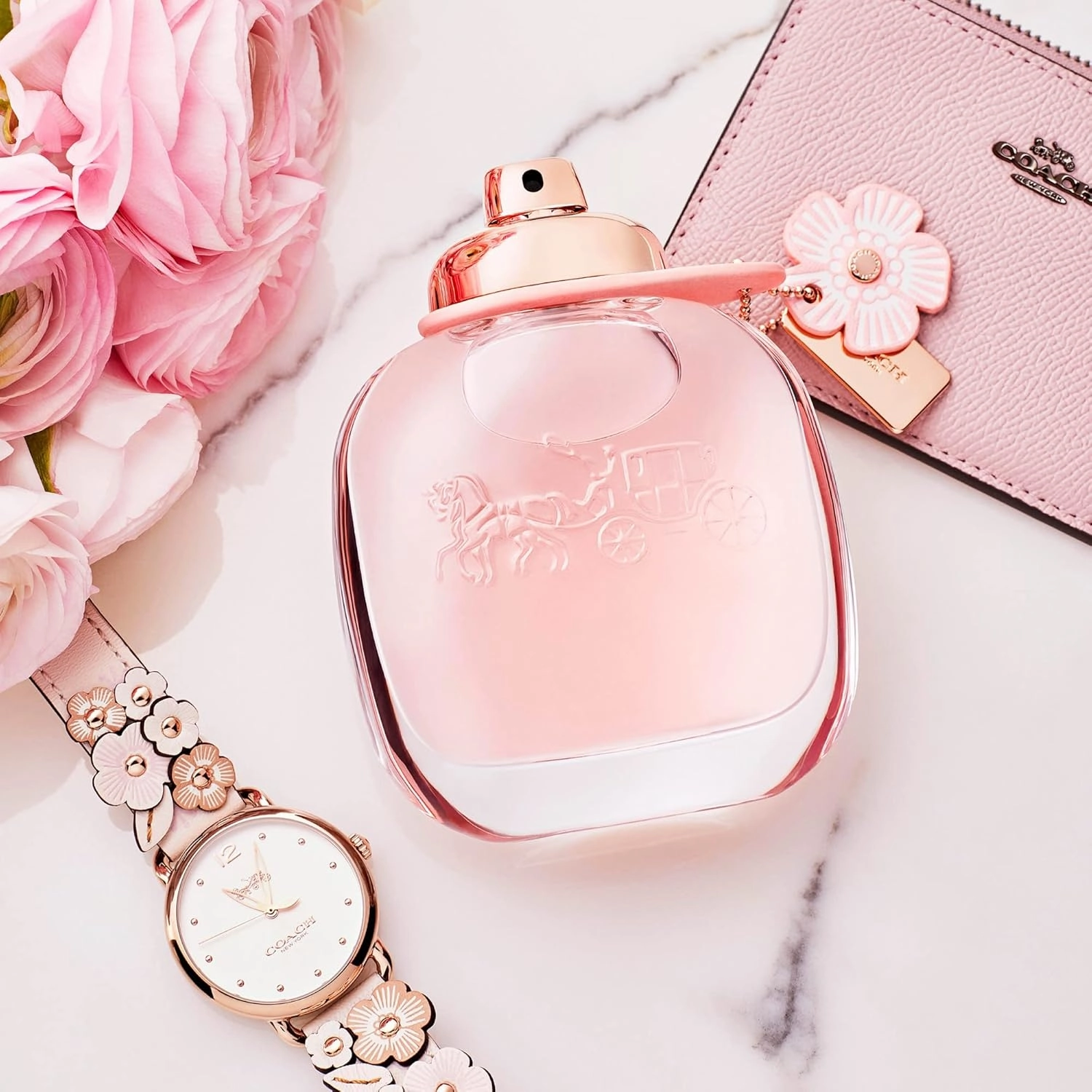 Coach Floral Eau de Parfum Purse Spray - Long Lasting Fragrance with notes of Pineapple Sorbet, Peony & Crystal Musks - Floral & Fruity - 0.33 fl. oz.