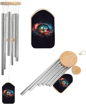 Colorful Galaxy Compass Wind Chimes Outside with Relaxing Rich Sound, Memorial Wind Chimes Gifts Porch Garden Backyard