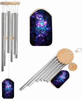 Colorful Flower Butterfly Wind Chimes Outside with Relaxing Rich Sound, Memorial Wind Chimes Gifts Porch Garden Backyard