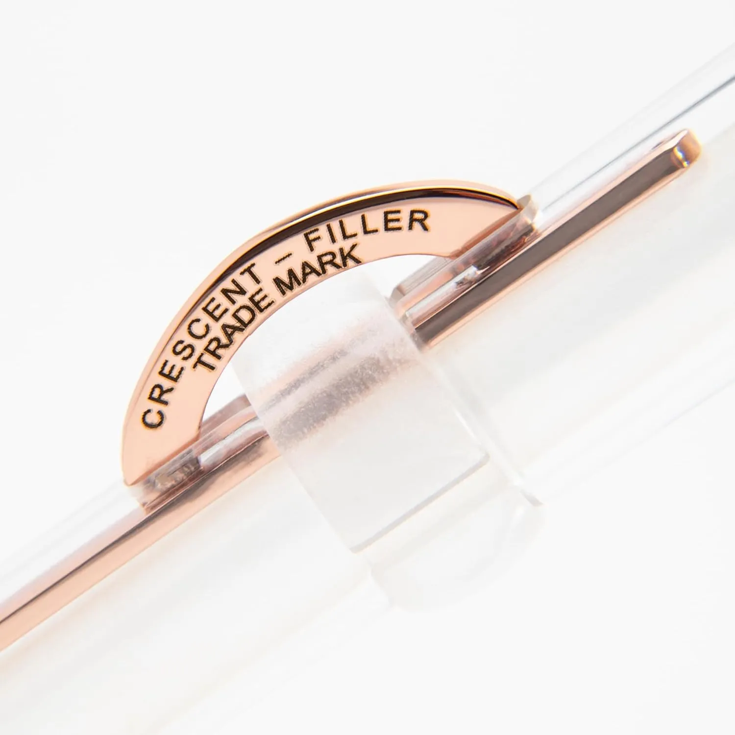 Conklin Mark Twain Demo Crescent Filler 1898 Limited Edition Fountain Pen - Clear with 18 Karat Rose Gold Trim - Medium Nib - Luxury Writing Instrument