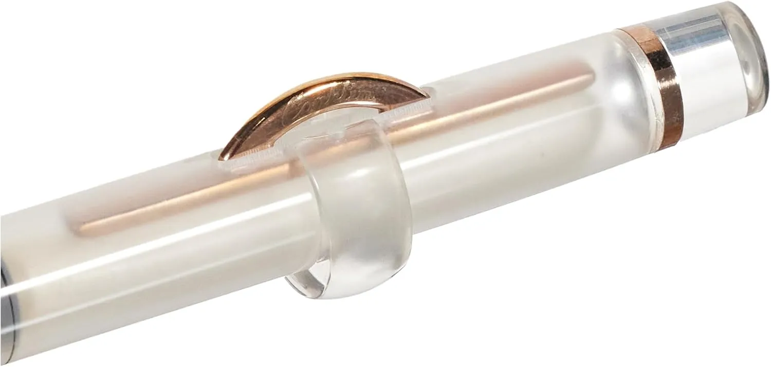 Conklin Mark Twain Demo Crescent Filler 1898 Limited Edition Fountain Pen - Clear with 18 Karat Rose Gold Trim - Medium Nib - Luxury Writing Instrument