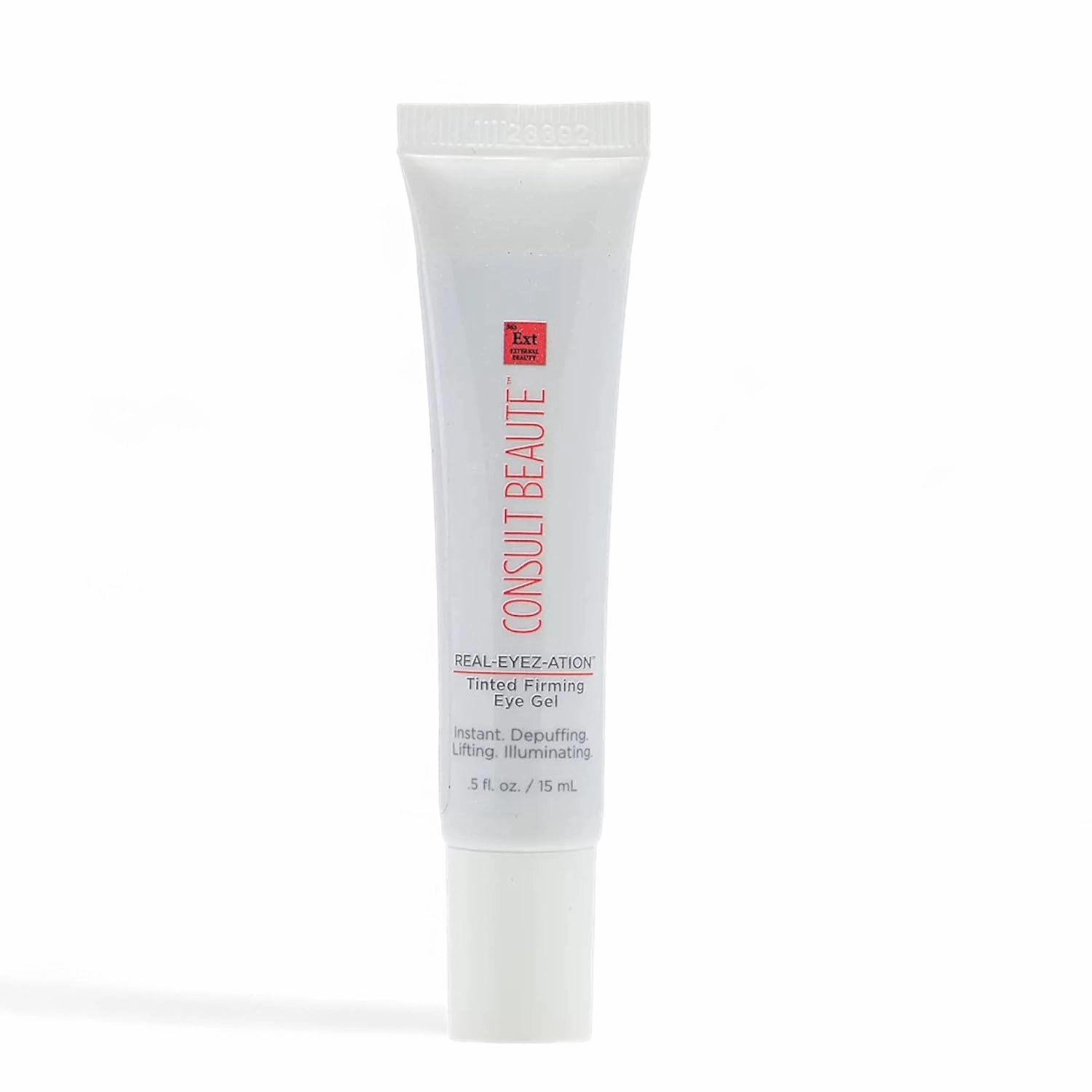 Consult Beaute Real-EYEZ-ATION Tinted Instant Firming Eye Gel - For Puffy Under Eyes - Temporary Eye Lid Lift - Illuminating - For Collagen and Elastin Production - Women and Men - .5 Fl. Oz