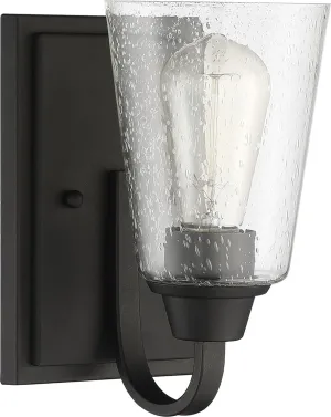 Craftmade 41901-ESP-CS Grace Clear Seeded Glass Vanity Bath Lighting, 1-Light 60 Watt, Espresso