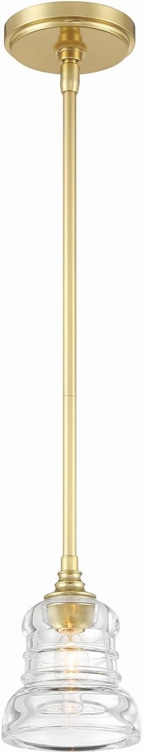 Crystorama Gregory 1 Light Aged Brass Mini Pendant