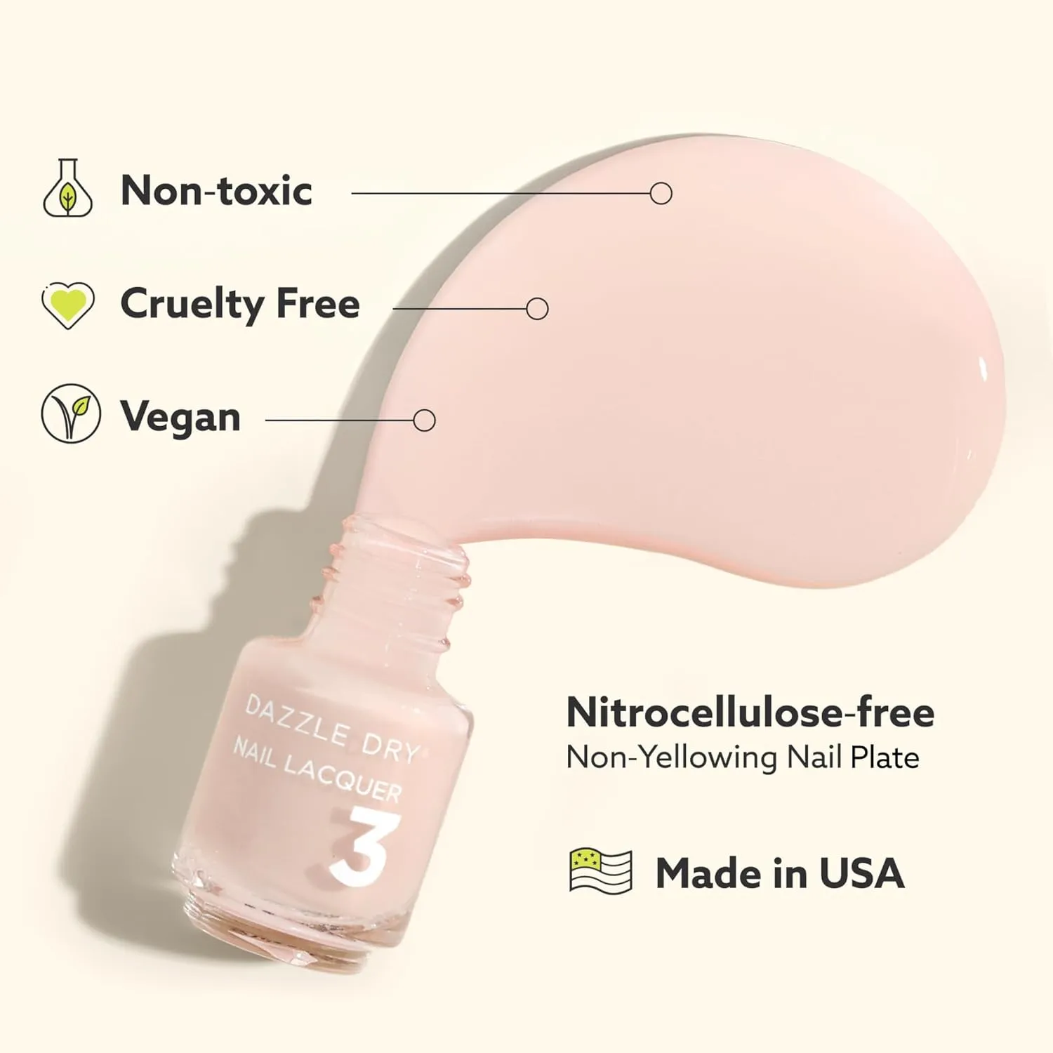 Dazzle Dry Mini Kit 4 Step System - Cupid's Arrow - A sheer white layering effect with a glistening gold sparkle. Sheer shimmer. (5 Piece Kit / 5 Manicures)