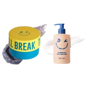 [Dear Doer] Break Body Scrub - Refreshingly Exfoliator for Clear Skin/he Hidden Silky Body & Hand Lotion | Vegan | 10.14 fl.oz - pH-Balanced, Non-Sticky Lotion