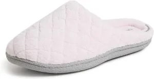 Dearfoams Women's Leslie Quilted Terry Clog with Wide Widths Slipper