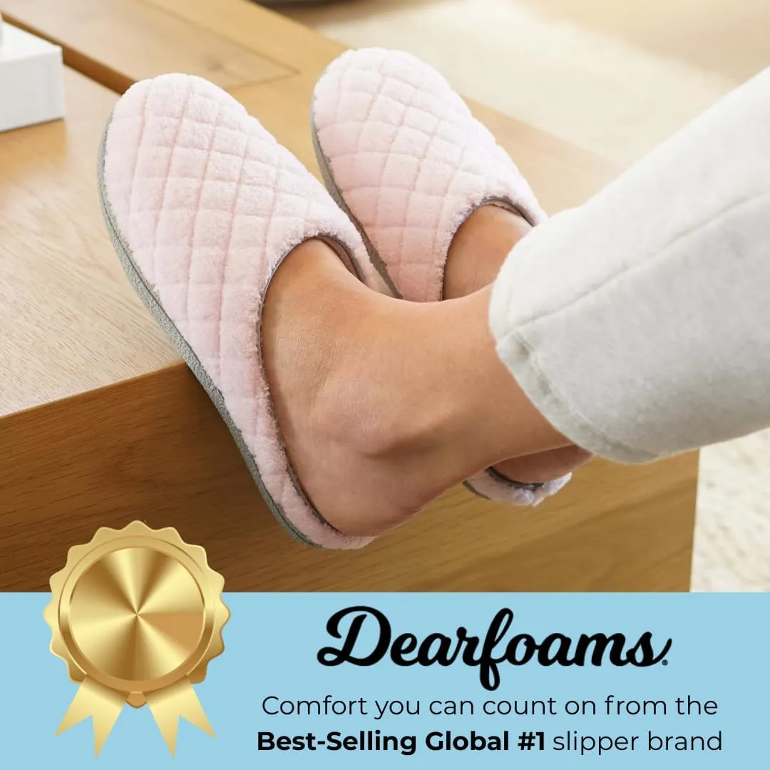 Dearfoams Women's Leslie Quilted Terry Clog with Wide Widths Slipper