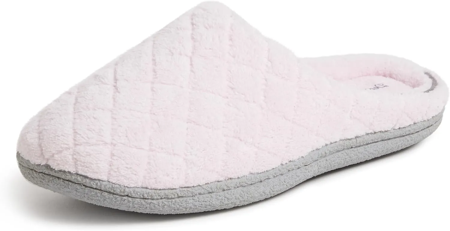 Dearfoams Women's Leslie Quilted Terry Clog with Wide Widths Slipper