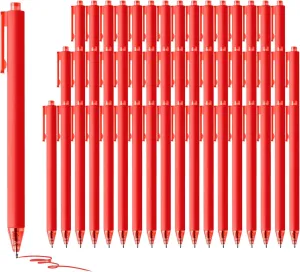 deegtran Pens Bulk, 50 Pack Smooth Red Ink Ballpoint Pens, Wholesale Retractable Pens, No Bleed Click Pens Medium Point, 1.0MM